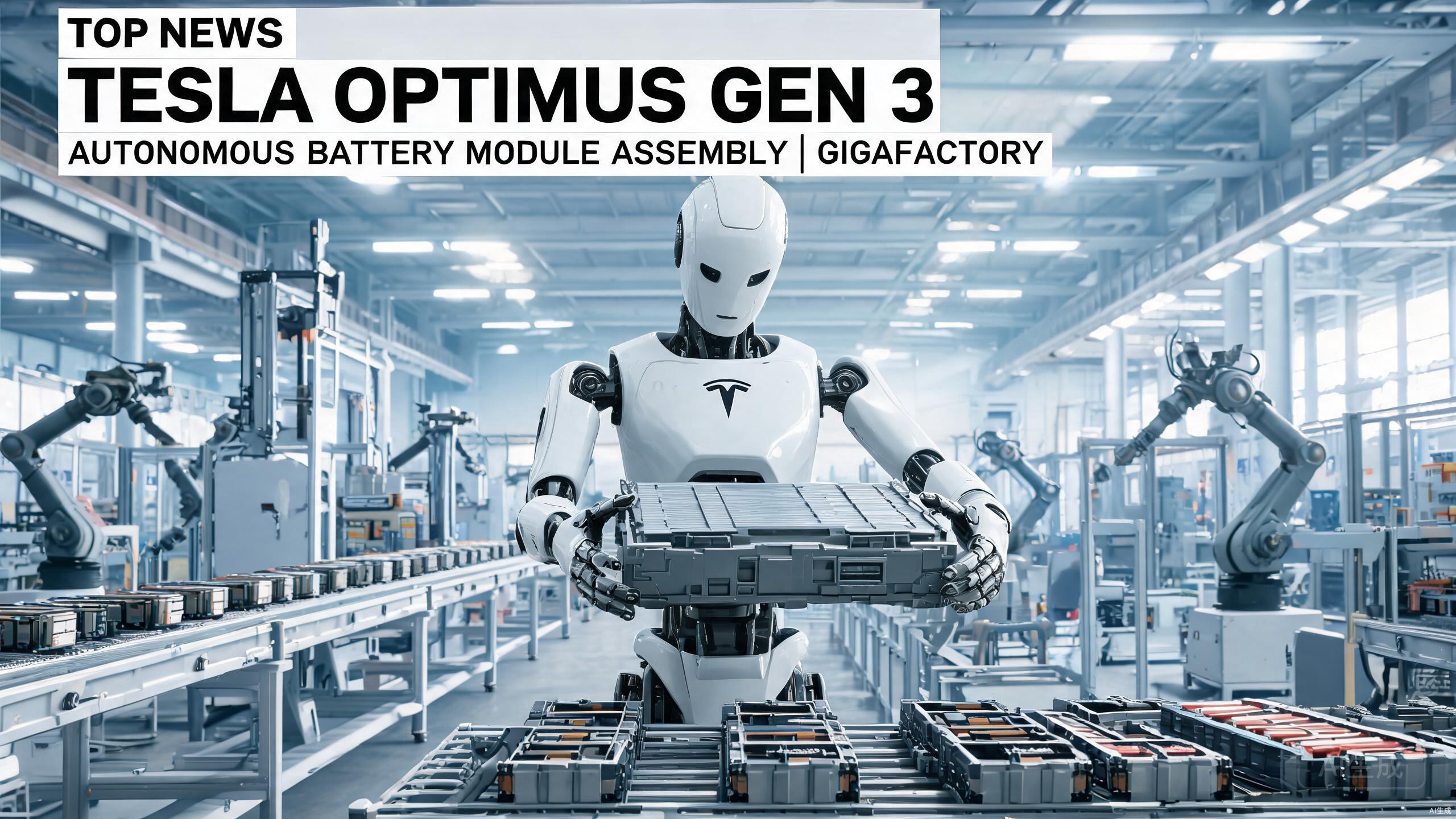 Tesla Optimus Gen 3 humanoid Robot Handles Battery Logistics at Gigafactory